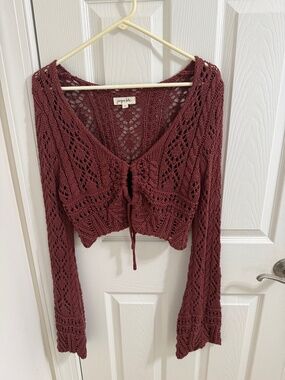 NWOT Juniper Blu beach crochet cover up top Sz M
